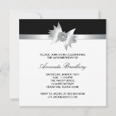 Invitation Black White Diamond Bow Womans 60e fête d'annivers (Dos)