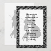 Invitation Black White Elegant Couple Silhouettes Party (Devant / Derrière)