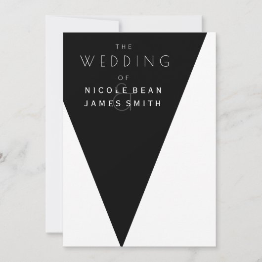 Invitation Black & White Elegant Modern Mariage Event (Devant)