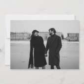 Invitation Black White Elegant Moderne Chic Photo Mariage (Dos)