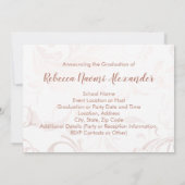 Invitation Black White Elegant Swirl Photo 2018 Graduation (Dos)