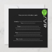 Invitation Black White Emerald Formal Dress 21e anniversaire (Dos)