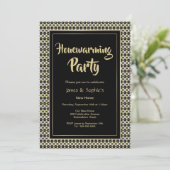 Invitation Black White et Gold House Party (Debout devant)