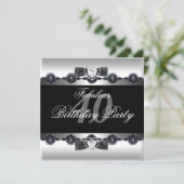 Invitation Black White Fabuleux 40 40e fête d'anniversaire (Debout devant)