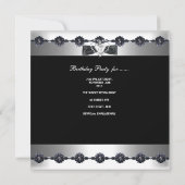 Invitation Black White Fabuleux 40 40e fête d'anniversaire (Dos)