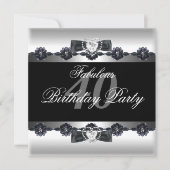 Invitation Black White Fabuleux 40 40e fête d'anniversaire (Devant)