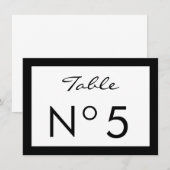 Invitation Black & White Fashion Sweet 16 TABLE NUMBER CARD (Devant / Derrière)