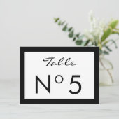 Invitation Black & White Fashion Sweet 16 TABLE NUMBER CARD (Debout devant)