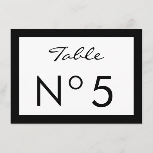 Invitation Black & White Fashion Sweet 16 TABLE NUMBER CARD