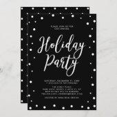 Invitation Black & White Fête de Noël moderne (Devant / Derrière)