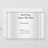 Invitation Black White fille ou garçon Baby shower bébé (Dos)