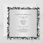 Invitation Black & White Floral 21e anniversaire (Dos)