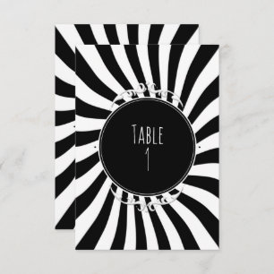 Invitation Black & White Fun Whimstripes Numéro de tableau
