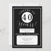 Invitation Black & White Gender Neutral Birthday Party (Devant)