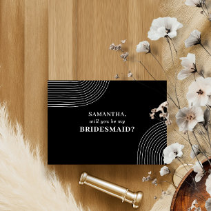 Invitation Black White Geometry Line Art Soyez ma servante