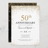 Black White Gold 50e anniversaire de Mariage
