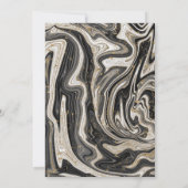 Invitation Black White & Gold Chic Swirl Fête des mariées mod (Dos)