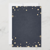 Invitation Black White & Gold Floral Mariage (Dos)