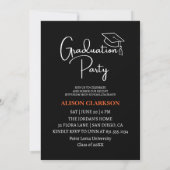 Invitation Black & White Gold Graduation 2025 3 Photos Party (Dos)