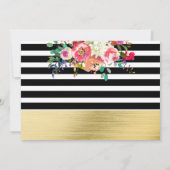 Invitation Black White Gold Moderne Fête des mariées de verre (Dos)