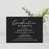 Invitation Black White Graduation Party (Debout devant)