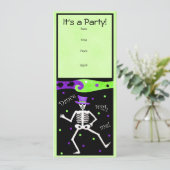 Invitation Black White Halloween Skeleton Bones Danse (Debout devant)