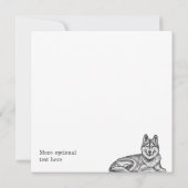 Invitation Black & White Ink & Watercolor Siberian Husky (Dos)