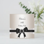 Invitation Black White Jewel Bow 30e anniversaire Silver Sepi (Debout devant)