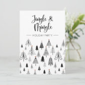 Invitation Black White Jingle et Mingle Fête (Debout devant)