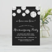 INVITATION BLACK WHITE LANTERNS HOUSEWARMINING PARTY INVITATI (Debout devant)