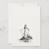 Invitation Black & White Lighthouse Croquis Couples Douche (Dos)