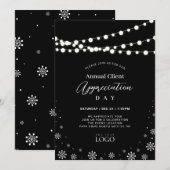 Invitation Black & White | Logo de la soirée d'appréciation d (Devant / Derrière)