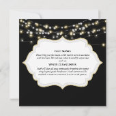 Invitation Black white mariée mariage robe lustre chic (Dos)
