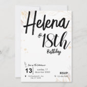 Invitation Black & White Minimalist 18e anniversaire (Devant)