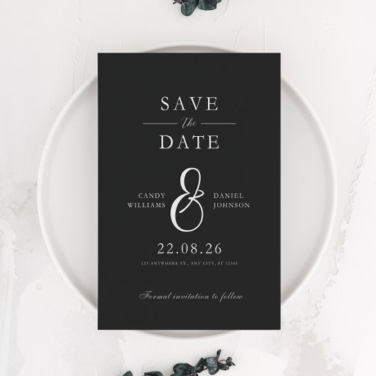 Invitation Black & White Minimalist Enregistrer L'Invitation