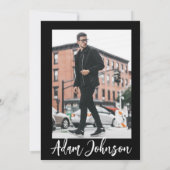 Invitation Black & White Modern 40e fête d'anniversaire (Dos)