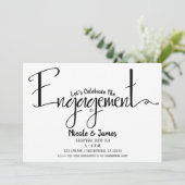 Invitation Black & White Modern Chic Fiançailles ShowParty (Debout devant)