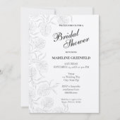 Invitation Black & White Monstera Floral Bridal Shower (Devant)