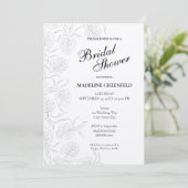 Invitation Black & White Monstera Floral Bridal Shower (Debout devant)