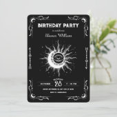 Invitation Black white moon sun tarot celestial birthday (Debout devant)