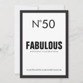 Invitation Black & White PARIS Thème FABULEUX 50ème anniversa (Dos)