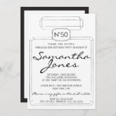 Invitation Black & White PARIS Thème FABULEUX 50ème anniversa (Devant / Derrière)