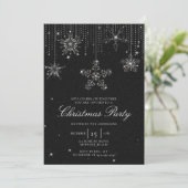 Invitation Black White Parties scintillant Drivers Snowflakes (Debout devant)