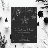Invitation Black White Parties scintillant Drivers Snowflakes