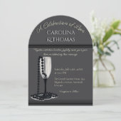 Invitation Black & White Pearl Champagne Glass Wedding (Debout devant)