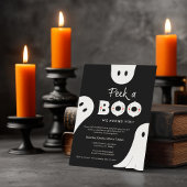 Invitation Black White Peek Un Boom Ghosts Halloween Party