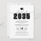 Invitation Black White Photo Graduation Party (Devant)