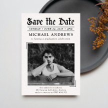 Black & White Photo Journal de la fête de graduati