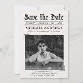 Invitation Black & White Photo Journal de la fête de graduati (Devant)