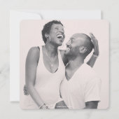 Invitation Black white photo streaming mariage qr code (Dos)